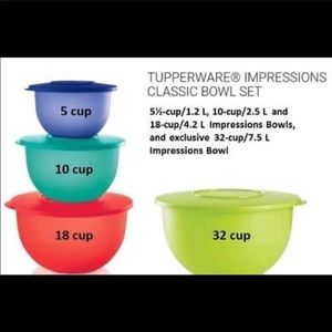 Tupperware Impressions 4 piece bowl set